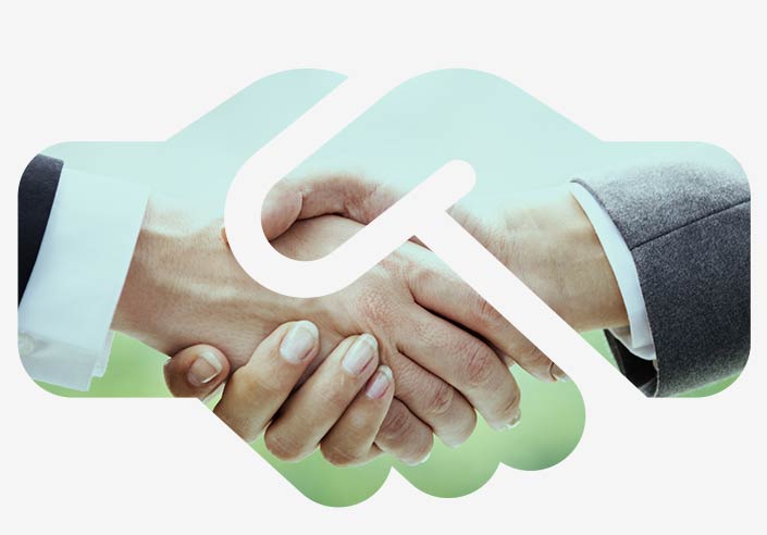 Das Bild zeigte zwei Hände beim Handschlag. Es symbolisiert die sKooperationspartner, mit denen awisto zusammenarbeitet.